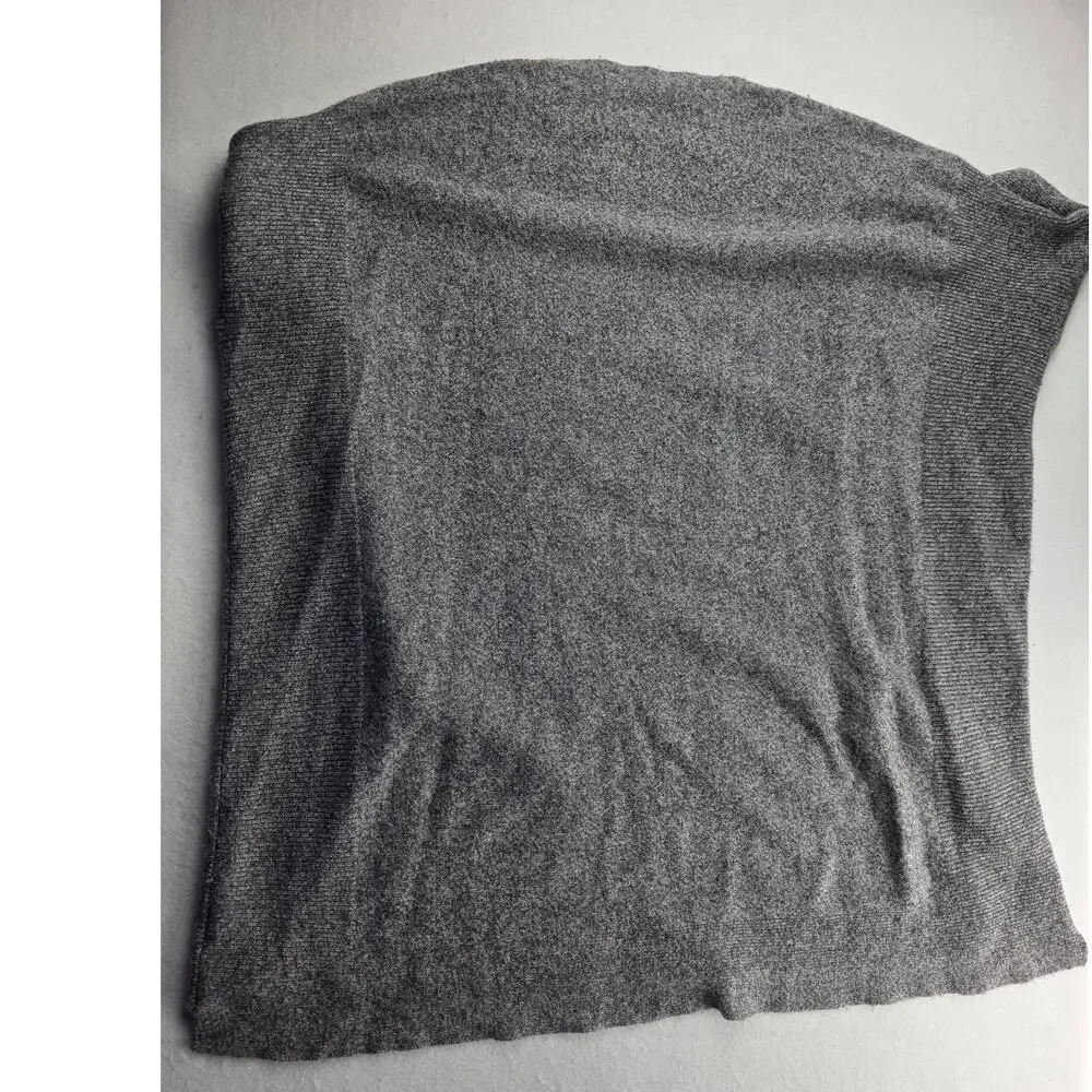 Brown Allan Gray Merino Wool Cashmere Scoop Neck Sweater Size Small